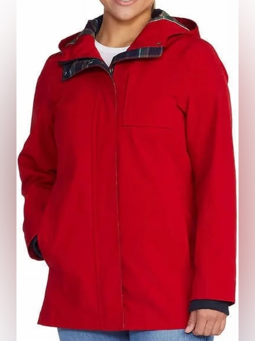 Pendleton Weatherproof Red Hooded Jacket with Plaid Lining